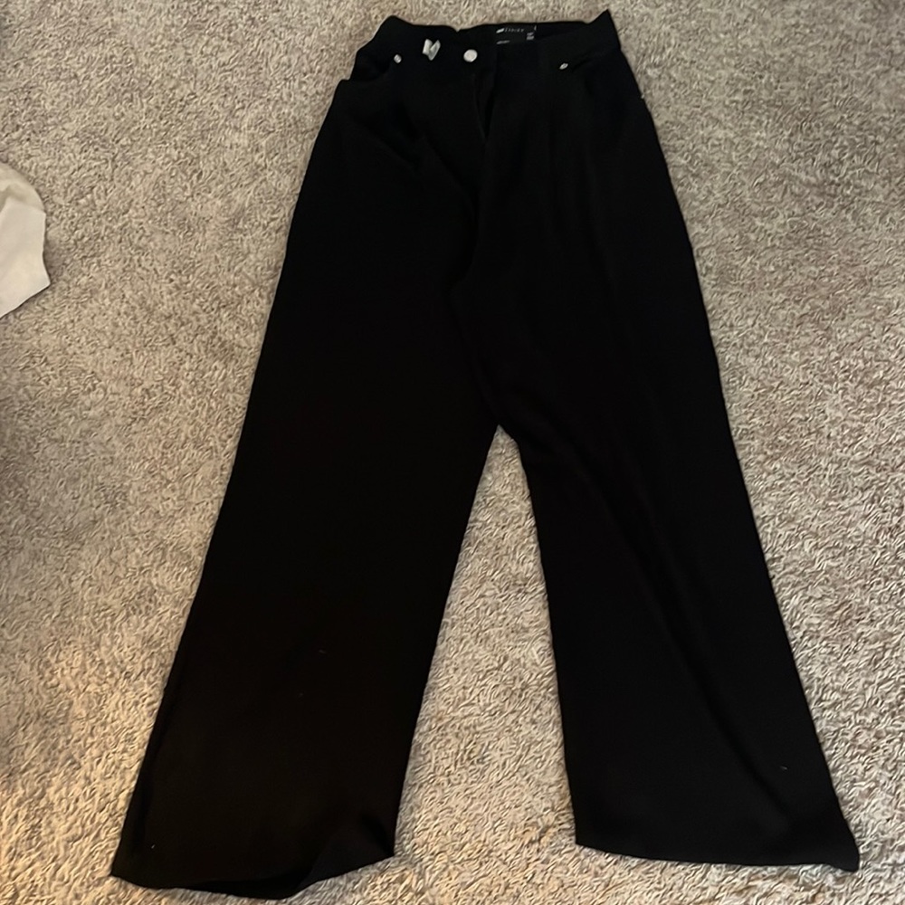 Black ASOS wide legged linen pants